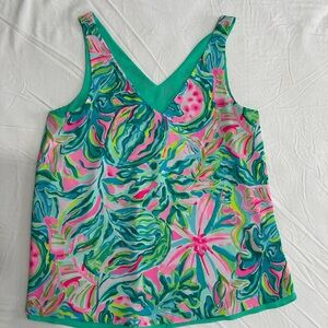 Reversible Sleeveless Lily Pulitzer Top with Tropical Print